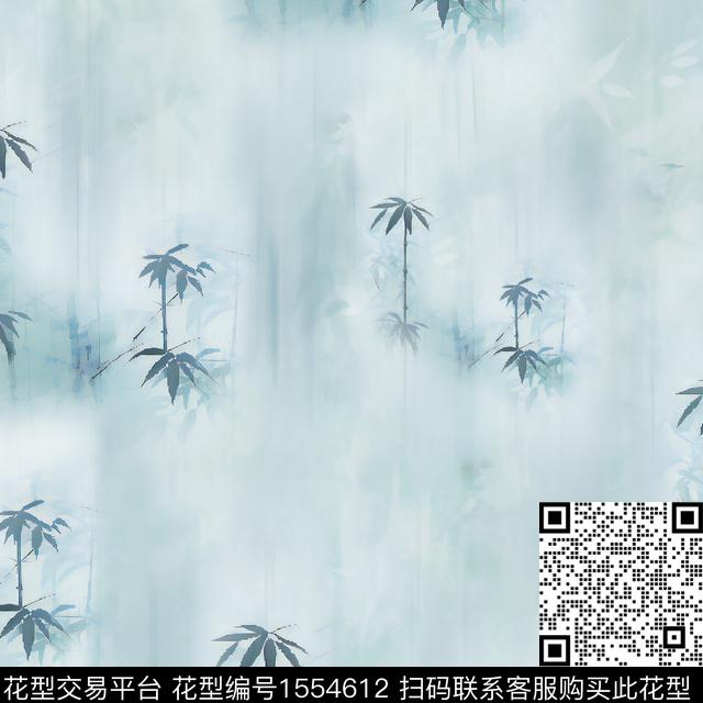 女装渐变竹子数码印花花型下载（图片编号: 1554612） - 瓦栏（Walan）