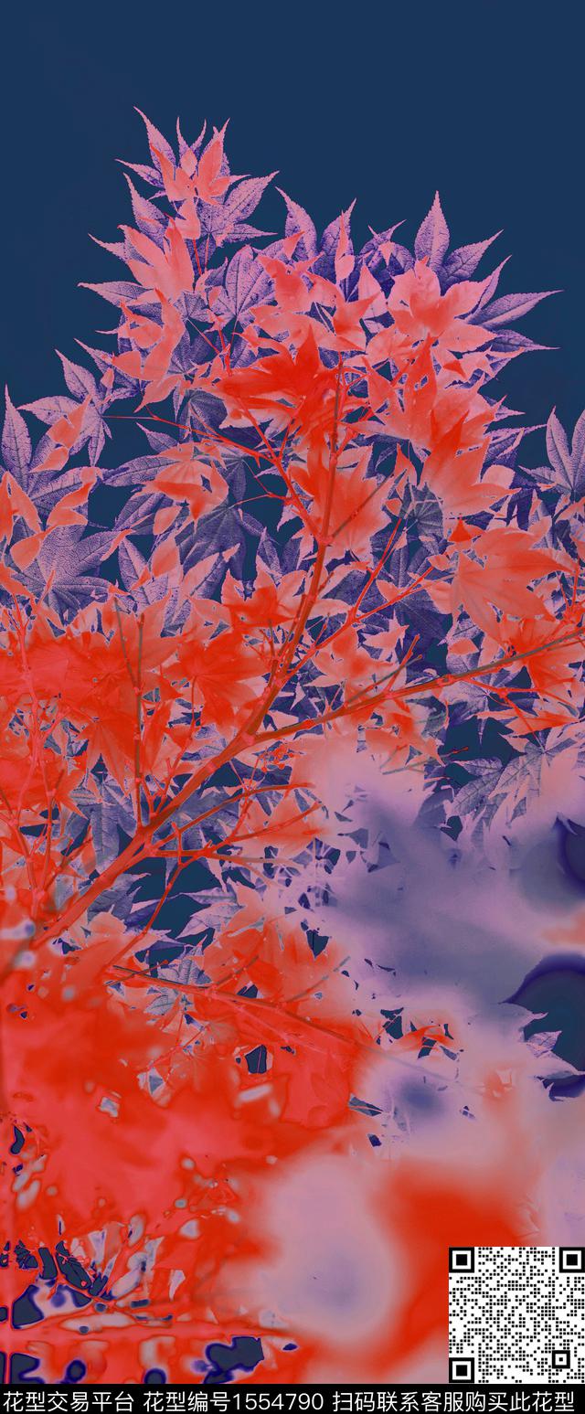 R1903016A.jpg - 1554790 - 香云纱 枫叶 中国 - 数码印花花型 － 女装花型设计 － 瓦栏