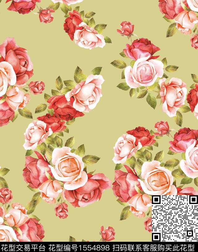 R1903063A.jpg - 1554898 - 小清新 粉红色系 2024春夏 - 数码印花花型 － 女装花型设计 － 瓦栏