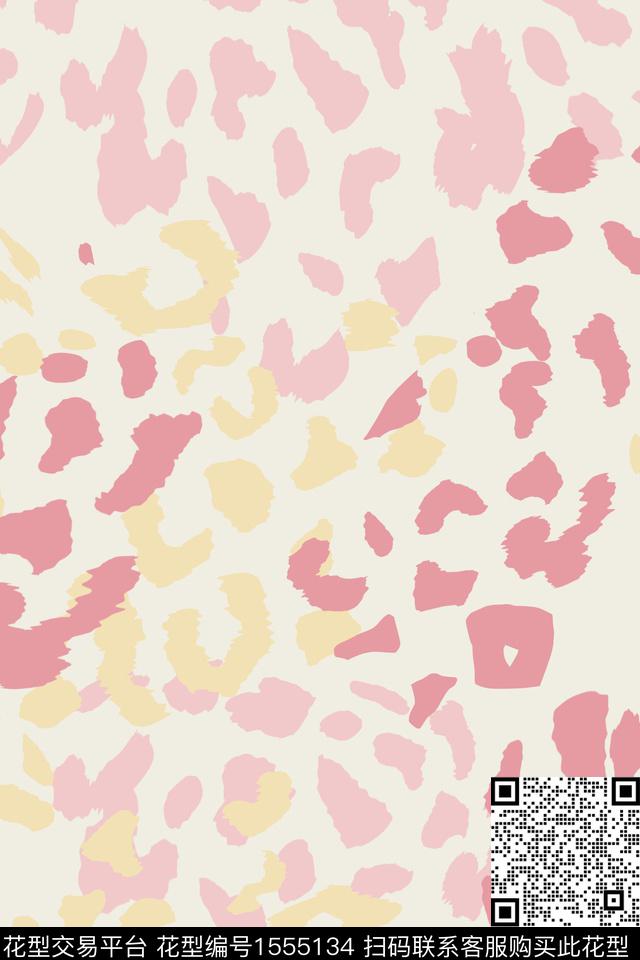 动物纹彩色豹纹传统印花花型下载（图片编号: 1555134） - 瓦栏（Walan）
