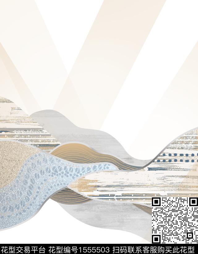 笔触渐变抽象数码印花花型下载（图片编号: 1555503） - 瓦栏（Walan）