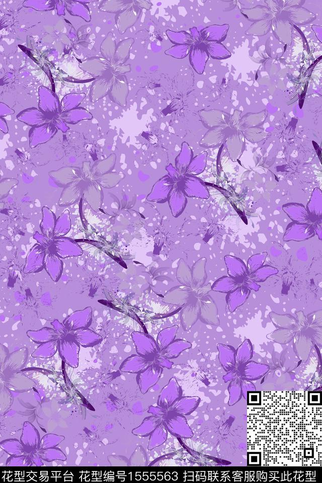 植物大牌风民族风数码印花花型下载（图片编号: 1555563） - 瓦栏（Walan）