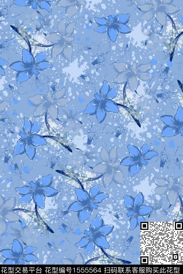植物大牌风民族风数码印花花型下载（图片编号: 1555564） - 瓦栏（Walan）