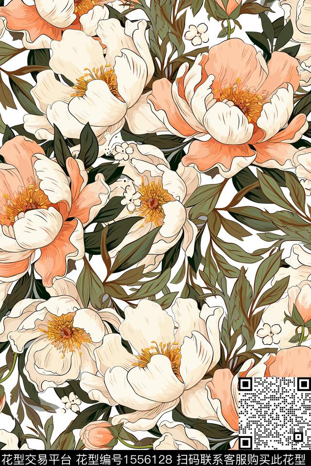 女装花卉数码印花花型下载（图片编号: 1556128） - 瓦栏（Walan）