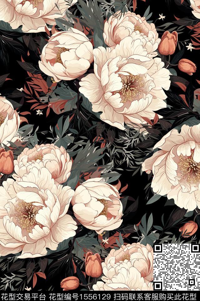 女装花卉数码印花花型下载（图片编号: 1556129） - 瓦栏（Walan）