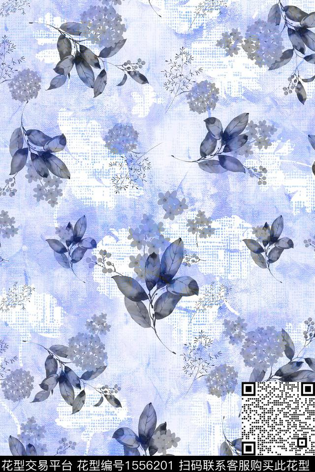859.jpg - 1556201 - 花卉 水彩 叶子 - 数码印花花型 － 女装花型设计 － 瓦栏