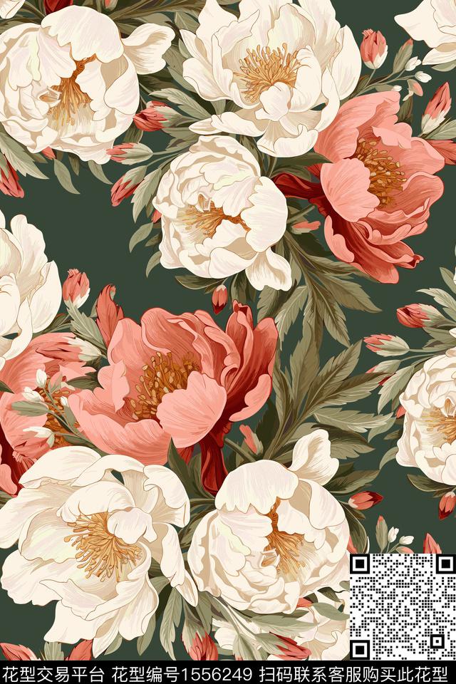 女装花卉数码印花花型下载（图片编号: 1556249） - 瓦栏（Walan）