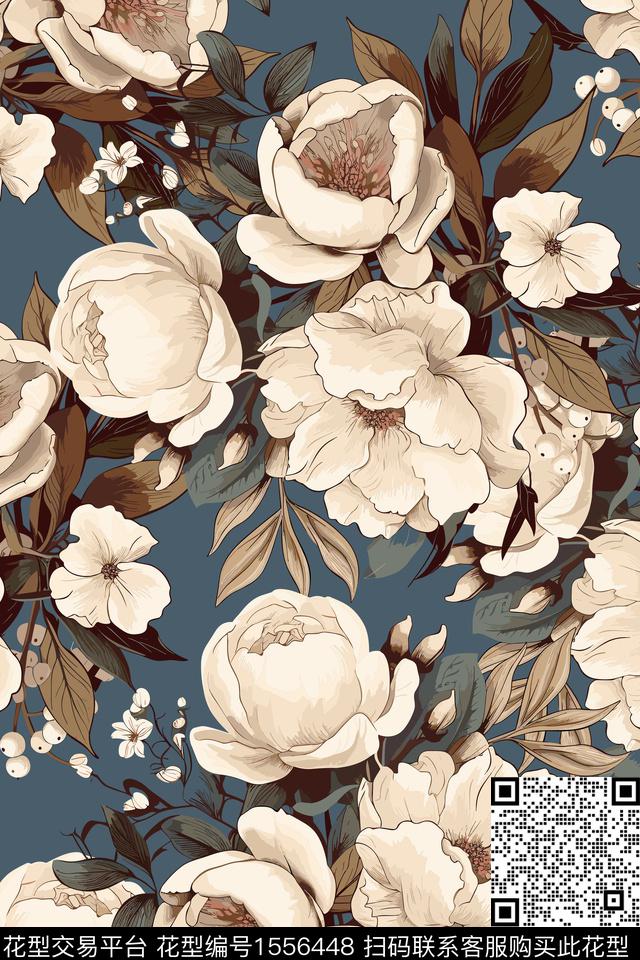 女装花卉数码印花花型下载（图片编号: 1556448） - 瓦栏（Walan）