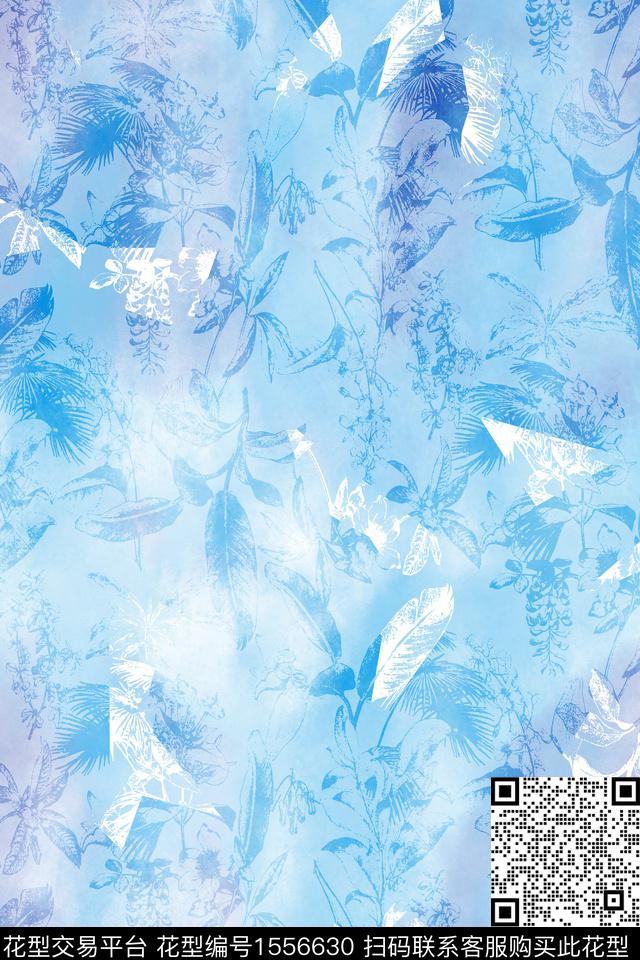 植物花卉叶子数码印花花型下载（图片编号: 1556630） - 瓦栏（Walan）