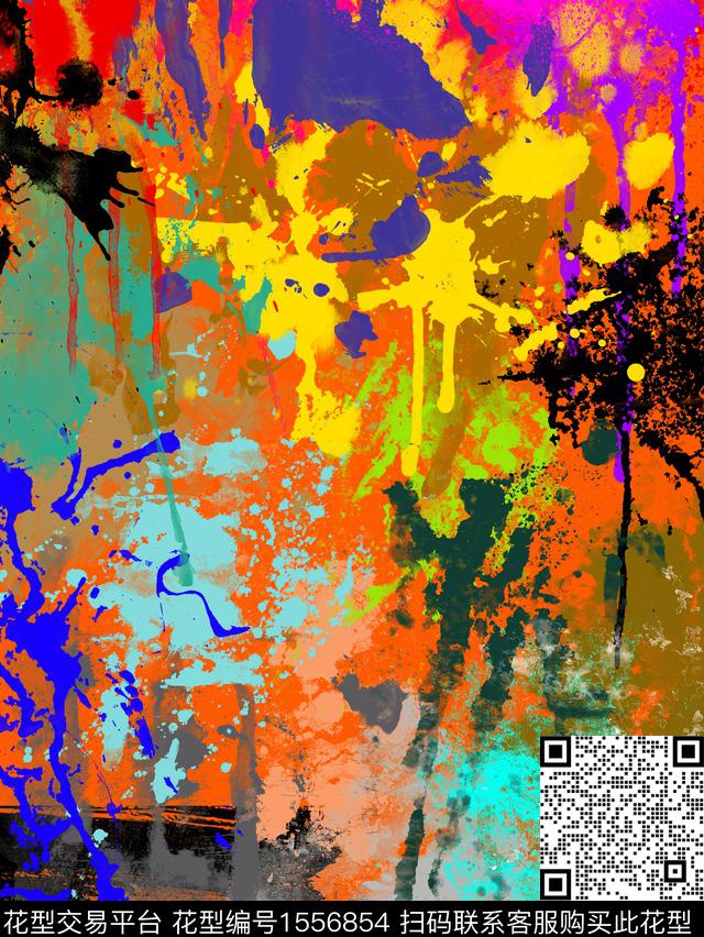 水彩墨1.jpg - 1556854 - 抽象 笔触 涂鸦 - 数码印花花型 － 男装花型设计 － 瓦栏