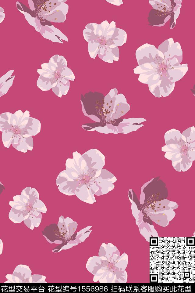 花卉22036.jpg - 1556986 - 碎花 平面花卉 花卉 - 数码印花花型 － 女装花型设计 － 瓦栏