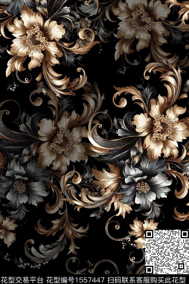 女装花卉数码印花花型下载（图片编号: 1557447） - 瓦栏（Walan）