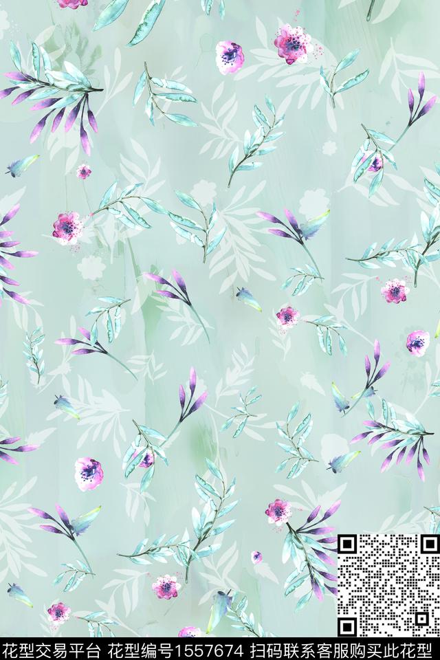 XZ5263.jpg - 1557674 - 小碎花 影花 底纹 - 数码印花花型 － 女装花型设计 － 瓦栏