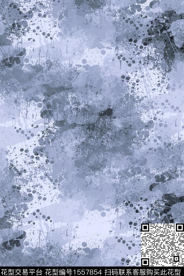 抽象肌理涂鸦数码印花花型下载（图片编号: 1557854） - 瓦栏（Walan）