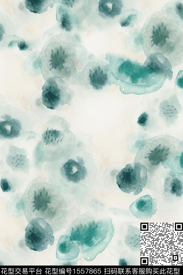 小清新抽象真丝数码印花花型下载（图片编号: 1557865） - 瓦栏（Walan）