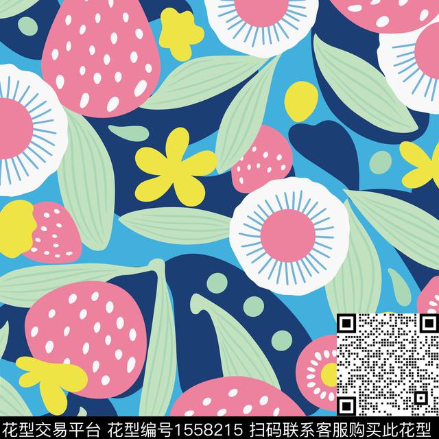 卡通童装草莓数码印花花型下载（图片编号: 1558215） - 瓦栏（Walan）