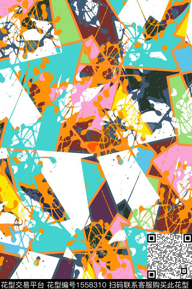 未标题-70.jpg - 1558310 - 抽象 几何 拼接 - 数码印花花型 － 男装花型设计 － 瓦栏