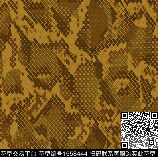 XZ5288.jpg - 1558444 - 动物纹 时尚 蛇纹 - 数码印花花型 － 女装花型设计 － 瓦栏