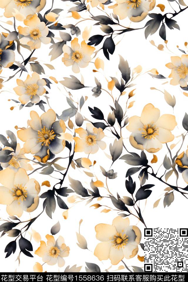 花卉女装数码印花花型下载（图片编号: 1558636） - 瓦栏（Walan）