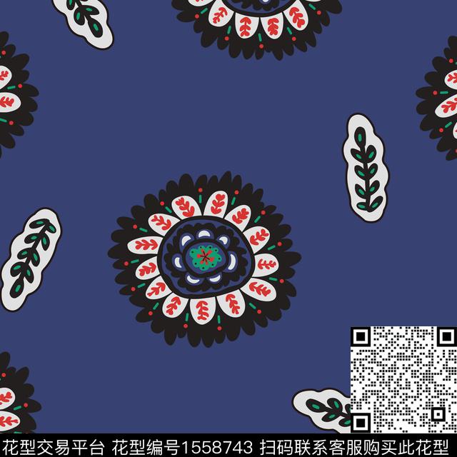 花瓣图案.jpg - 1558743 - 植物 民族花卉 纹样 - 数码印花花型 － 女装花型设计 － 瓦栏