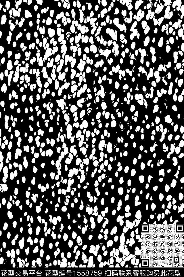 XZ5299.jpg - 1558759 - 黑白 斑点 抽象 - 数码印花花型 － 女装花型设计 － 瓦栏