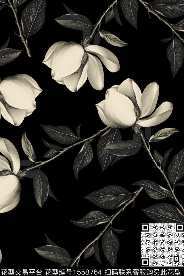 花卉女装数码印花花型下载（图片编号: 1558764） - 瓦栏（Walan）