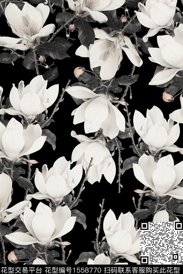 花卉女装数码印花花型下载（图片编号: 1558770） - 瓦栏（Walan）