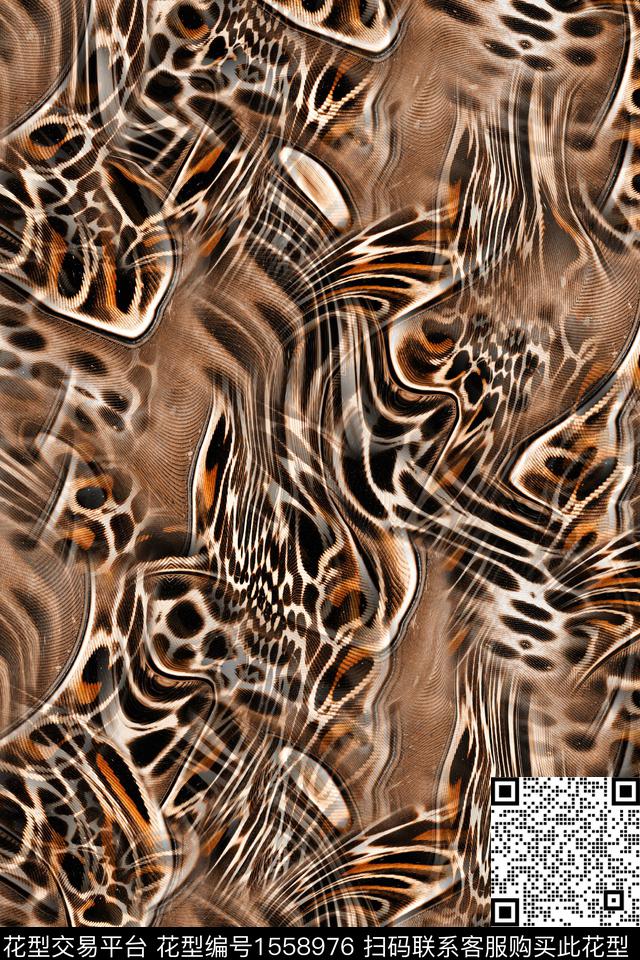 XZ5301.jpg - 1558976 - 动物纹 复古 豹纹 - 数码印花花型 － 女装花型设计 － 瓦栏