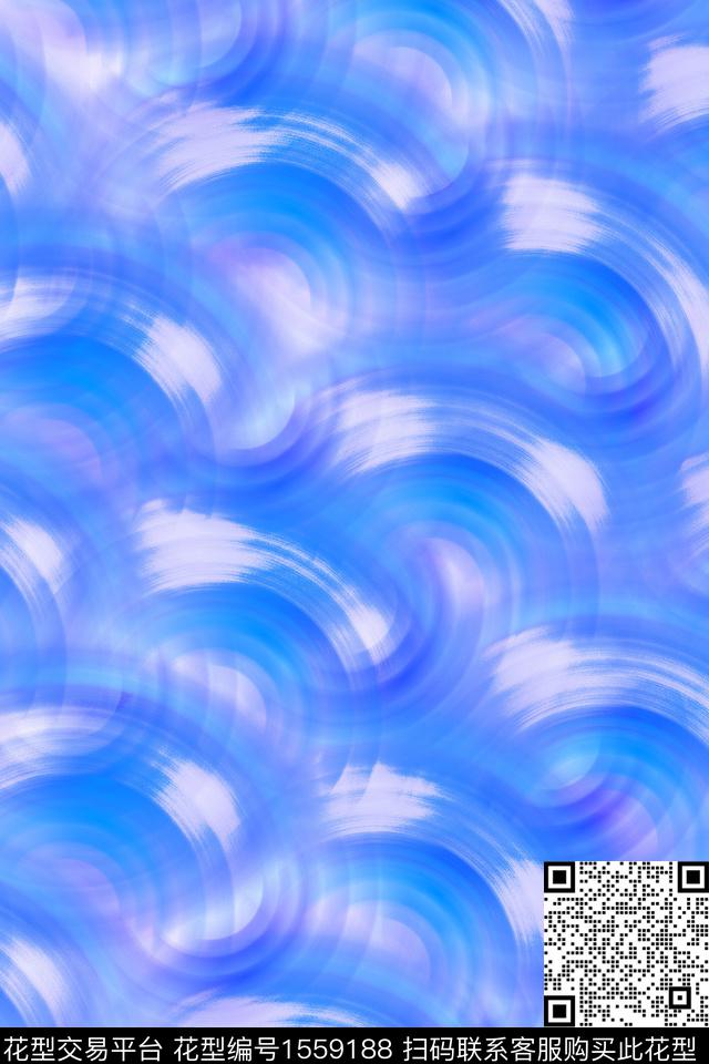 花卉笔触抽象数码印花花型下载（图片编号: 1559188） - 瓦栏（Walan）