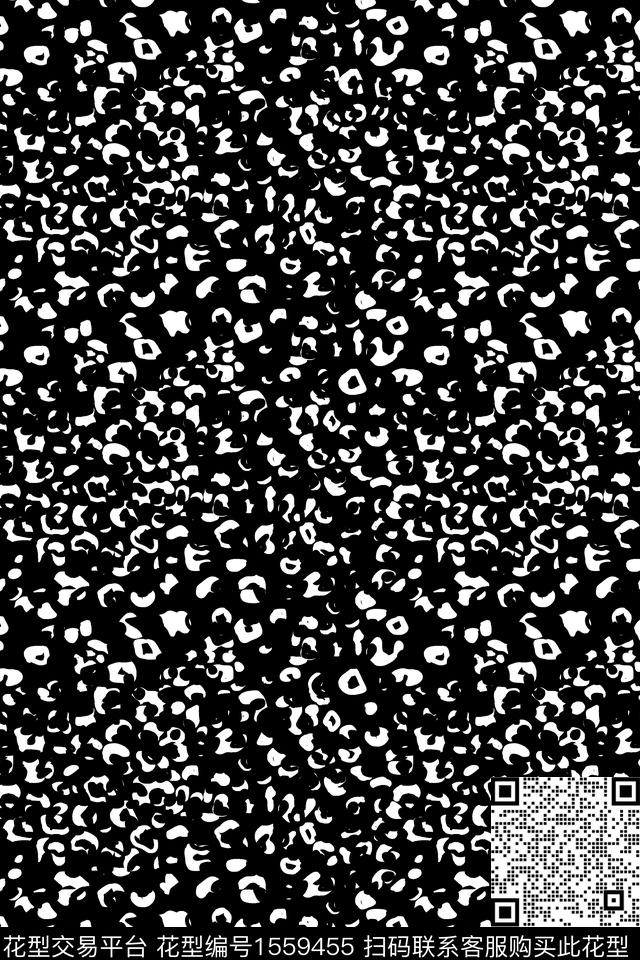 XZ5314.jpg - 1559455 - 动物纹 黑白 豹纹 - 数码印花花型 － 女装花型设计 － 瓦栏