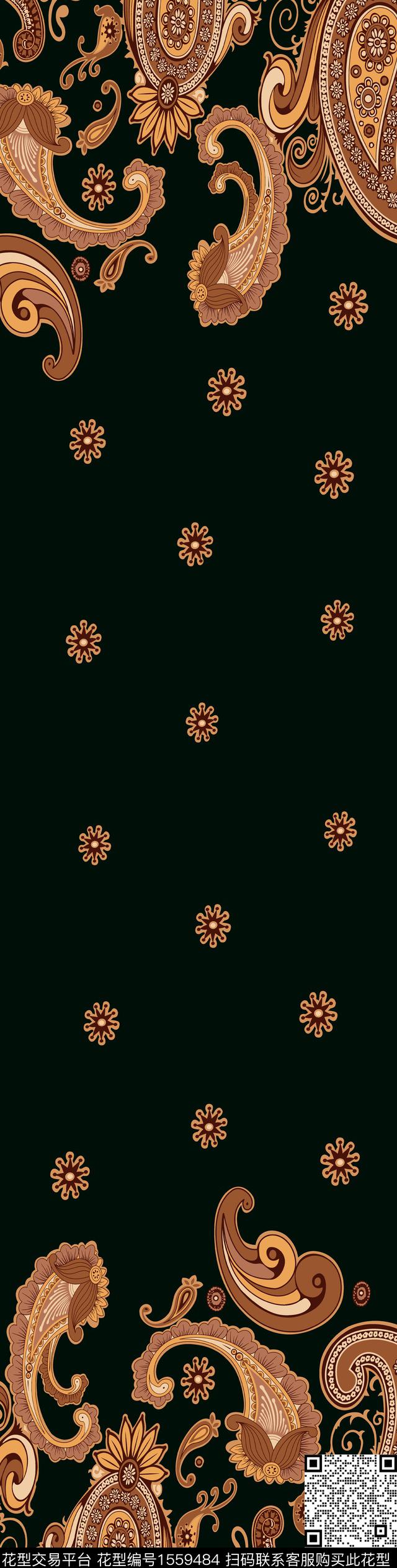 195.jpg - 1559484 - 民族风 定位花 波西米亚 - 传统印花花型 － 女装花型设计 － 瓦栏