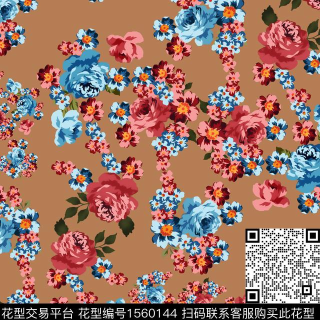 绿植树叶花卉小碎花数码印花花型下载（图片编号: 1560144） - 瓦栏（Walan）