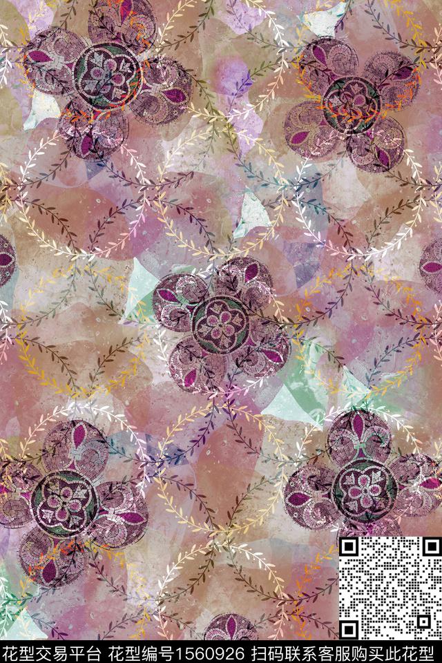 Orst_zz2301G.jpg - 1560926 - 民族风 底纹 几何 - 数码印花花型 － 女装花型设计 － 瓦栏