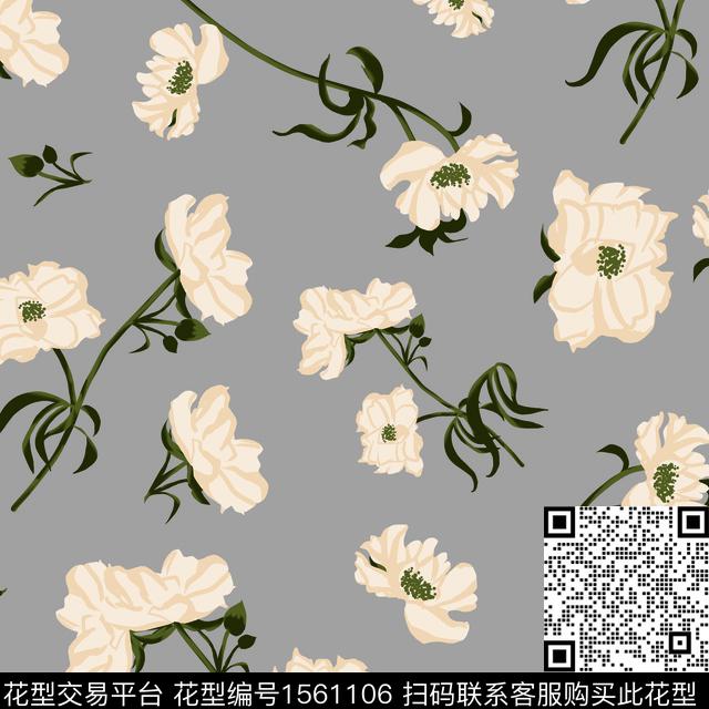 花瓣点缀.jpg - 1561106 - 女装 绿植树叶 花卉 - 数码印花花型 － 女装花型设计 － 瓦栏