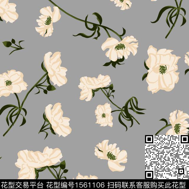 女装绿植树叶花卉数码印花花型下载（图片编号: 1561106） - 瓦栏（Walan）