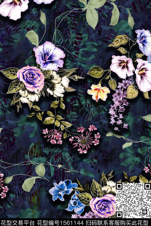 Orst_zz2123G.jpg - 1561144 - 绿植树叶 底纹 水彩 - 数码印花花型 － 女装花型设计 － 瓦栏