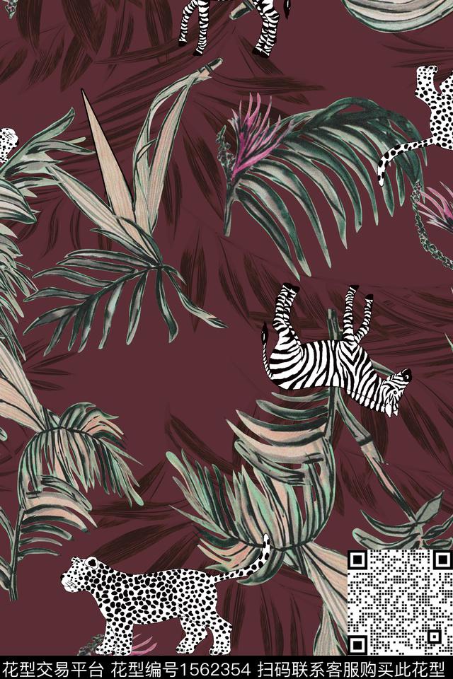 z2012.jpg - 1562354 - 斑马 动物 豹子 - 数码印花花型 － 女装花型设计 － 瓦栏