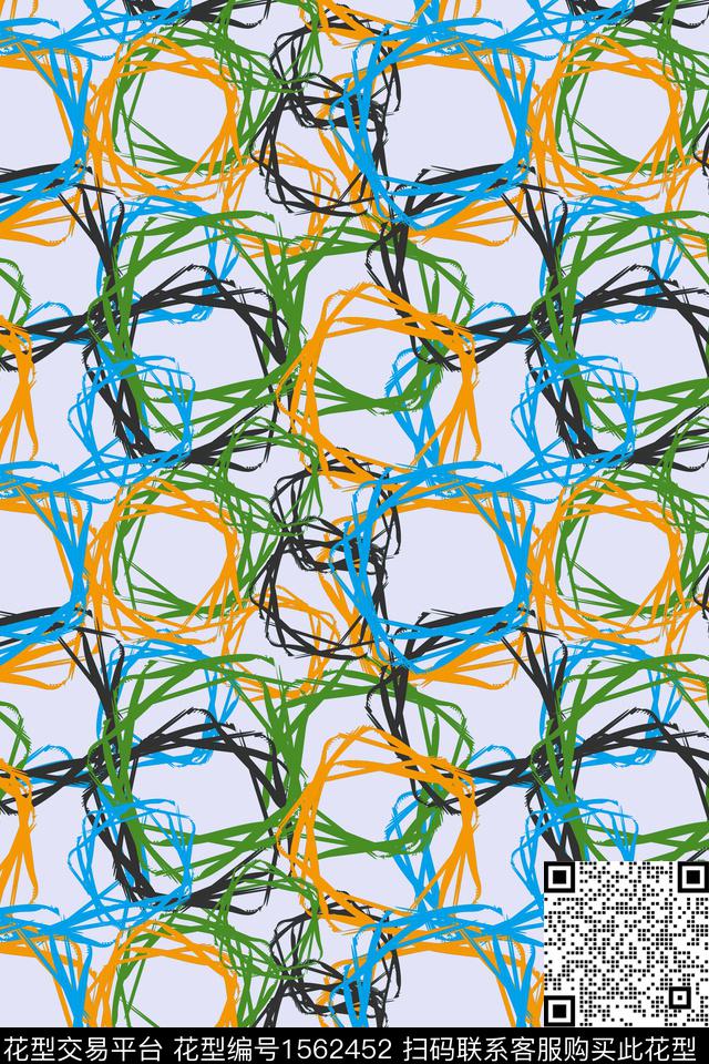 风卷残云.jpg - 1562452 - 撞色 笔触 抽象 - 数码印花花型 － 男装花型设计 － 瓦栏