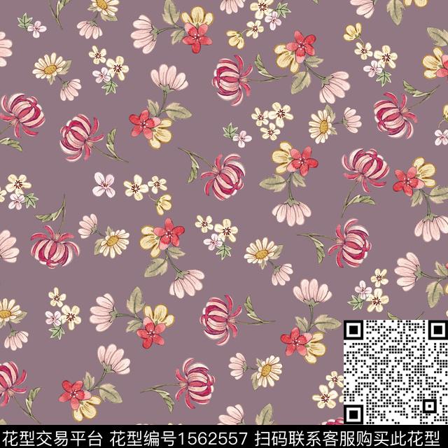 满版散花小碎花花卉数码印花花型下载（图片编号: 1562557） - 瓦栏（Walan）