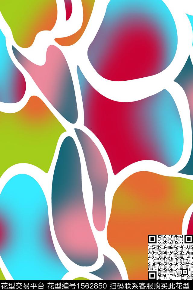 渐变抽象数码印花花型下载（图片编号: 1562850） - 瓦栏（Walan）
