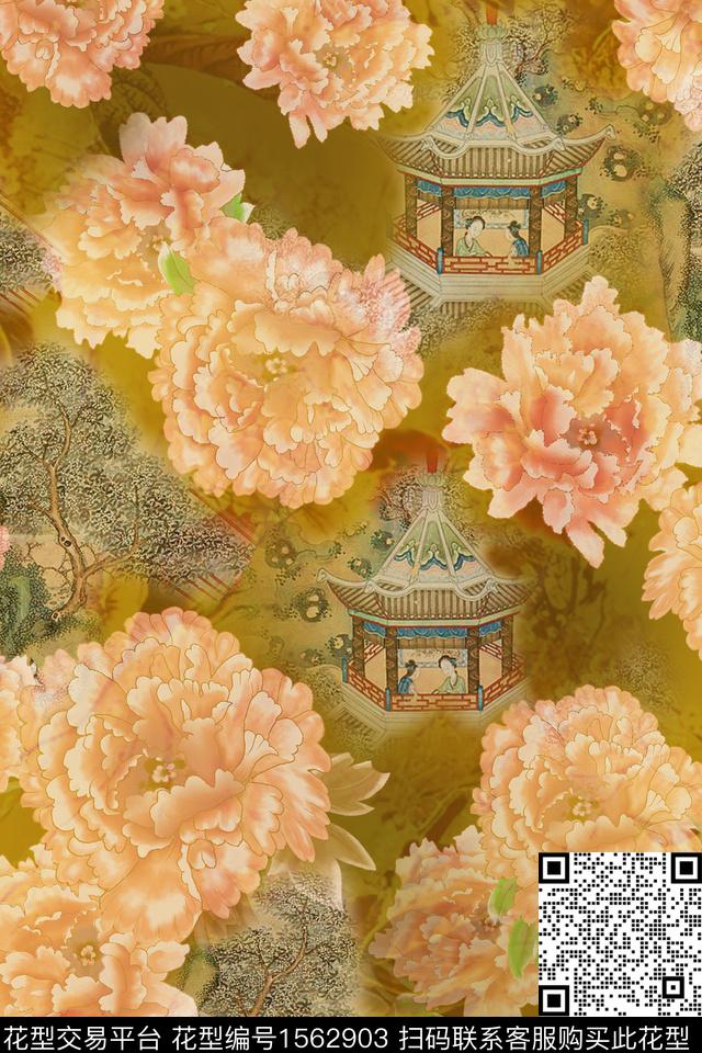 D712.jpg - 1562903 - 花卉 真丝 中老年 - 数码印花花型 － 女装花型设计 － 瓦栏