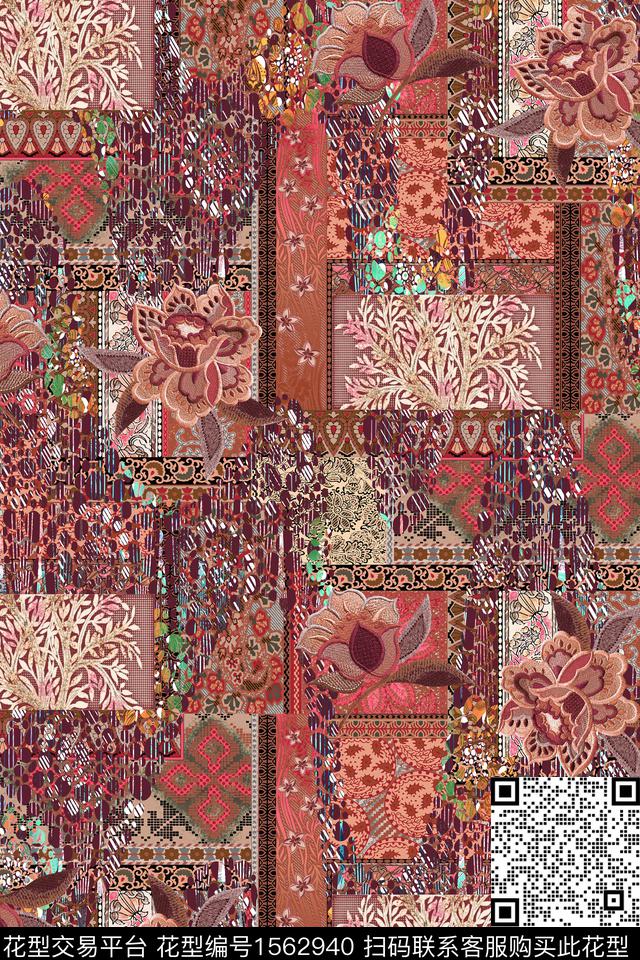 l1491.jpg - 1562940 - 中东 纸印花 花卉 - 数码印花花型 － 女装花型设计 － 瓦栏