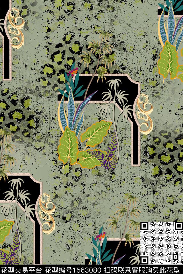 z-8.jpg - 1563080 - 底纹 豹纹 植物 - 数码印花花型 － 女装花型设计 － 瓦栏