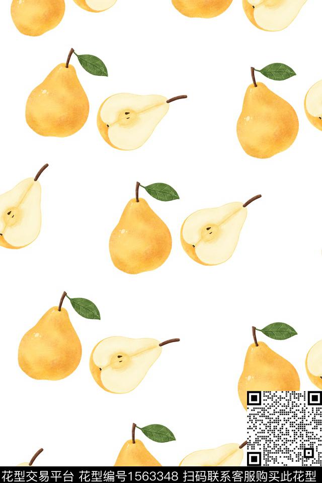 小清新水彩手绘数码印花花型下载（图片编号: 1563348） - 瓦栏（Walan）