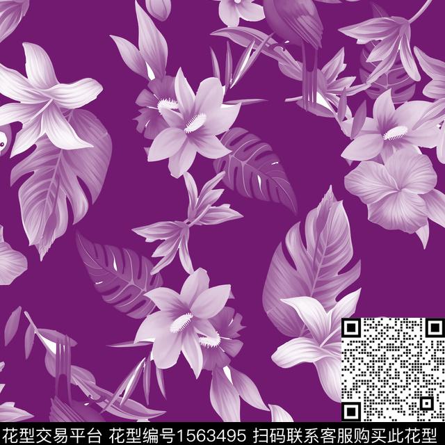 066600.jpg - 1563495 - 抽象花卉 炫彩 抽象 - 数码印花花型 － 礼品花型设计 － 瓦栏