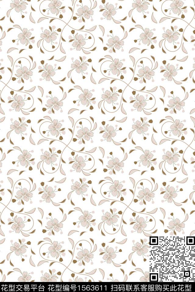 真丝花卉鸢尾花数码印花花型下载（图片编号: 1563611） - 瓦栏（Walan）