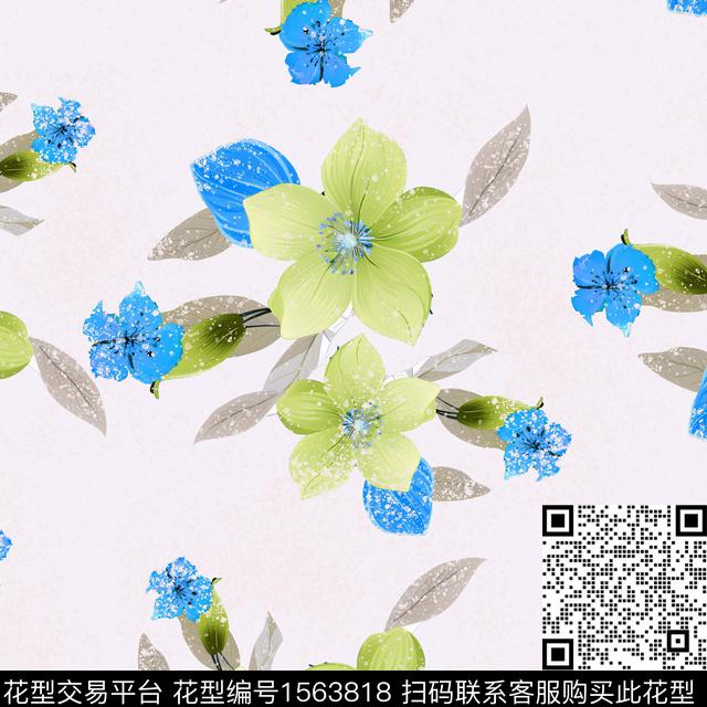 9990.jpg - 1563818 - 花卉 混合拼接 线条花卉 - 数码印花花型 － 女装花型设计 － 瓦栏