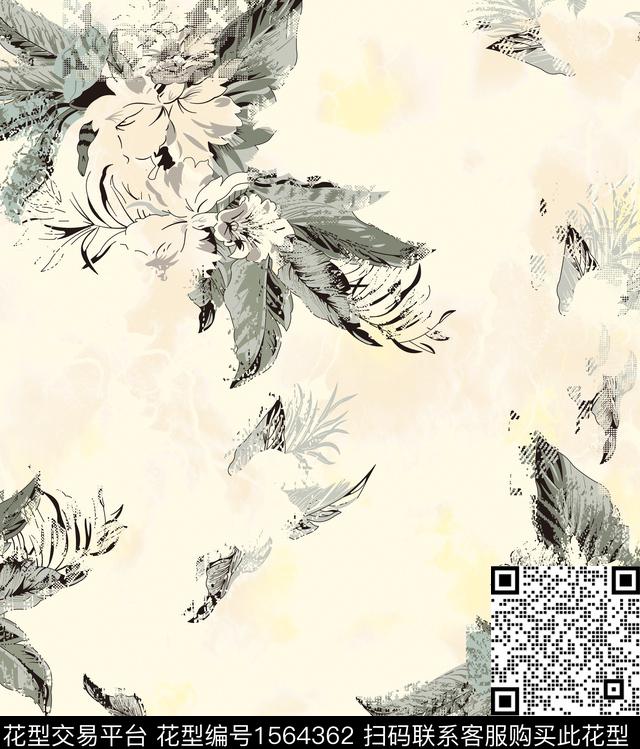 3-18nv1.jpg - 1564362 - 底纹 花卉 抽象 - 数码印花花型 － 女装花型设计 － 瓦栏