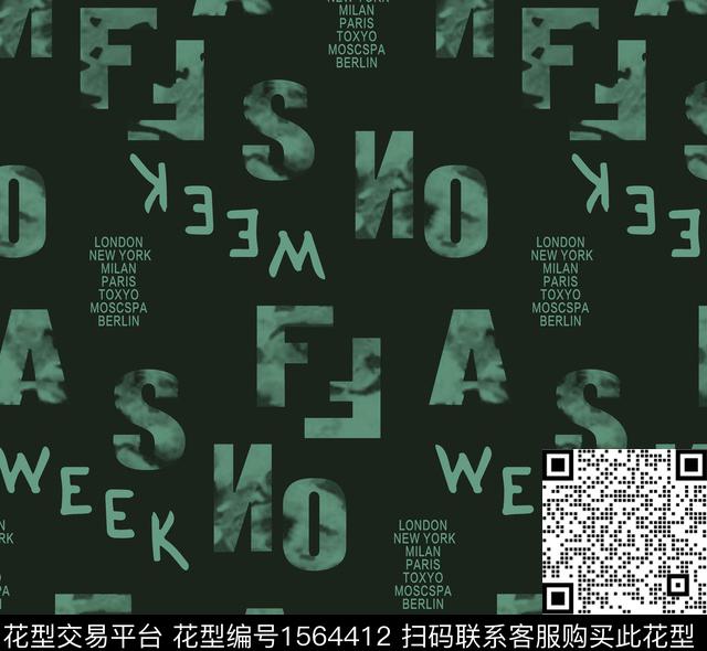 字母休闲数码印花花型下载（图片编号: 1564412） - 瓦栏（Walan）