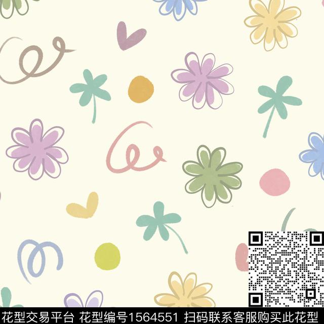 367F6BE6-41E3-42BE-9A72-B36F7FA53532.jpg - 1564551 - 可爱 花卉 趣味 - 传统印花花型 － 童装花型设计 － 瓦栏